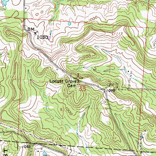 Topographic Map of Locust Grove Methodist Church (historical), OH