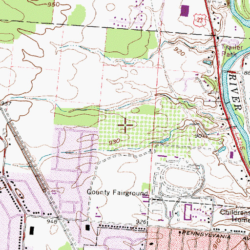 Topographic Map of Shelbourne Forest, OH