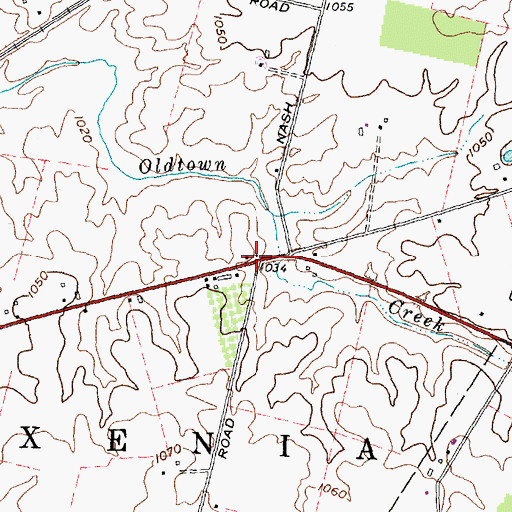 Topographic Map of Oldtown Creek School (historical), OH