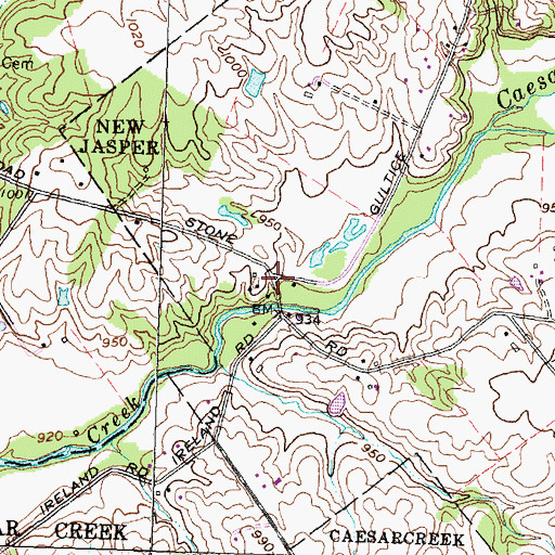 Topographic Map of Silver Springs, OH