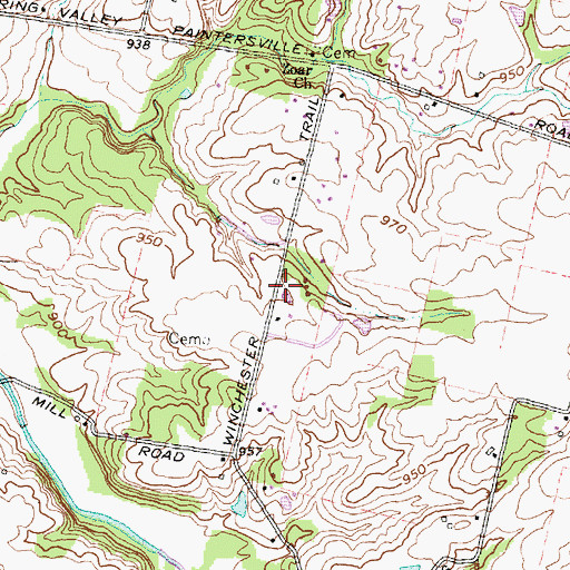 Topographic Map of Babbtown School (historical), OH
