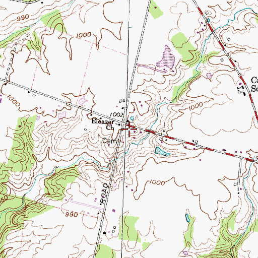Topographic Map of Eleazar School (historical), OH
