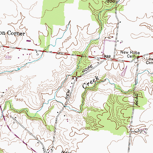 Topographic Map of Newhope School (historical), OH
