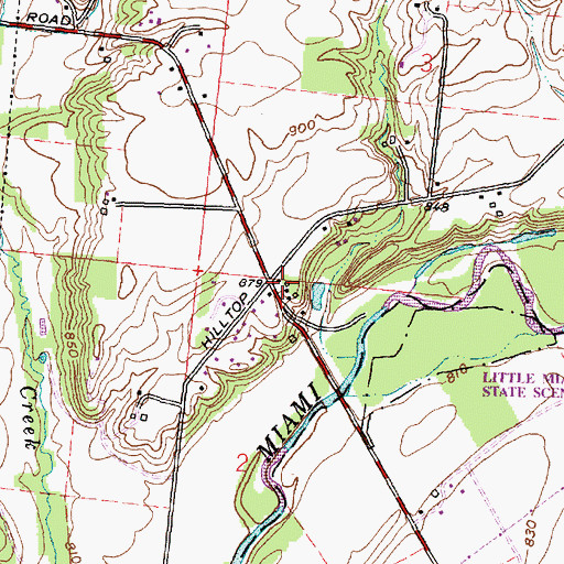 Topographic Map of Beaver Creek School (historical), OH