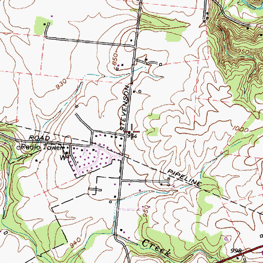 Topographic Map of Oak Grove School (historical), OH