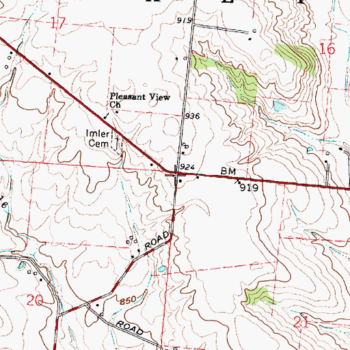 Topographic Map of Imler School (historical), OH