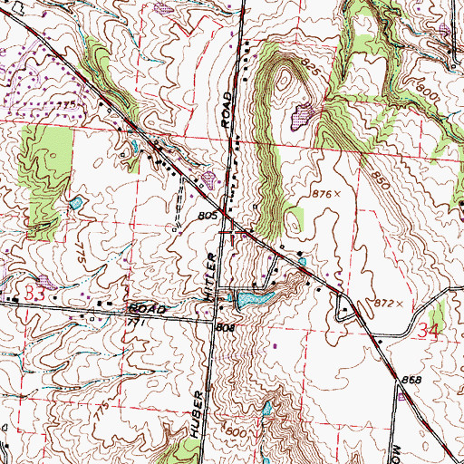 Topographic Map of Earnhart School (historical), OH