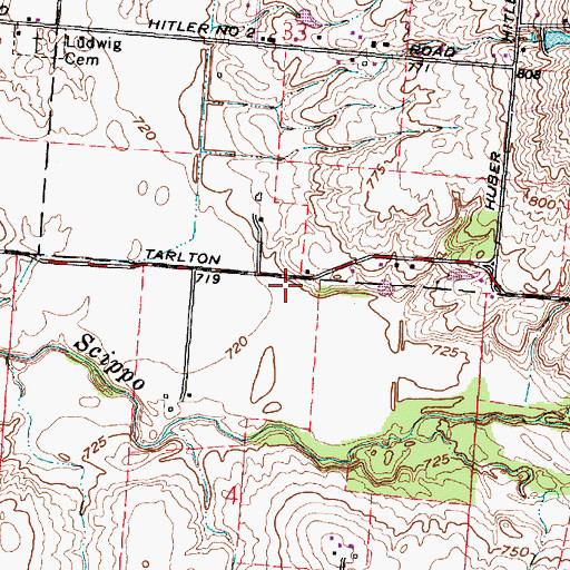 Topographic Map of Ludwig School (historical), OH