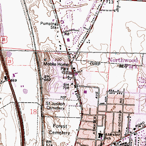 Topographic Map of Sheldon (historical), OH