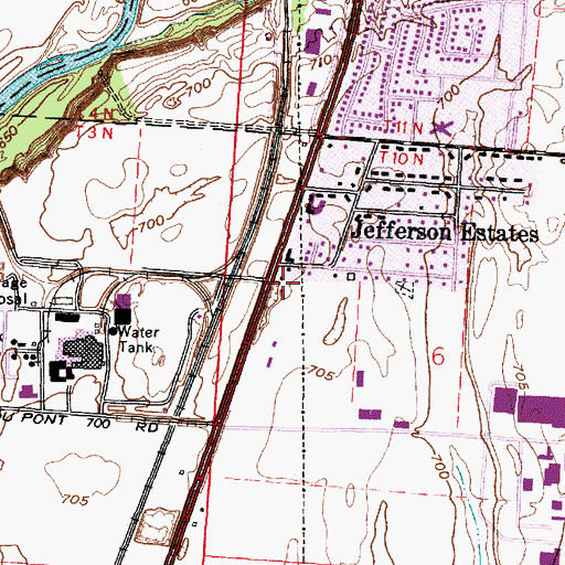 Topographic Map of Jefferson School (historical), OH