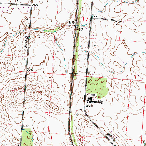 Topographic Map of Hooven (historical), OH