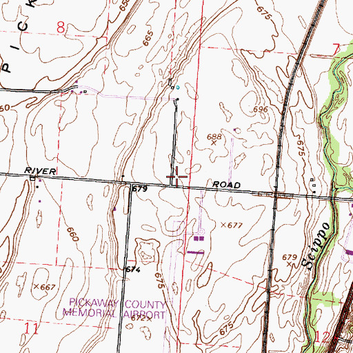 Topographic Map of Emmett School (historical), OH