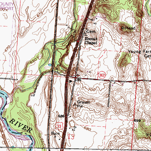 Topographic Map of Nash Corners, OH