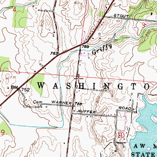 Topographic Map of Elm Grove School (historical), OH