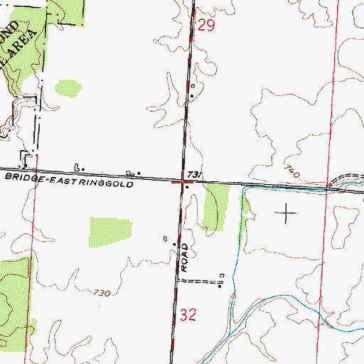 Topographic Map of Ward Corners, OH