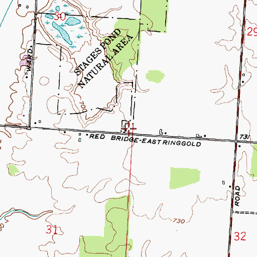 Topographic Map of Peters School (historical), OH
