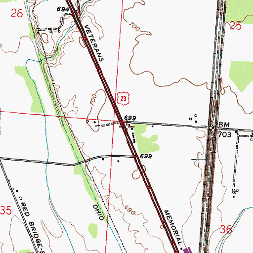 Topographic Map of Bushwhack School (historical), OH