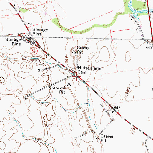 Topographic Map of Hulse School (historical), OH