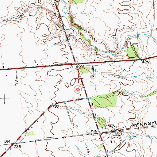 Topographic Map of Union Grove School (historical), OH