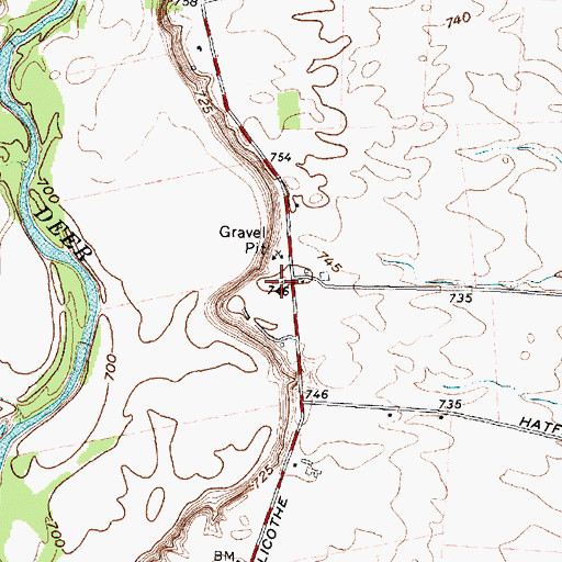 Topographic Map of Bennett School (historical), OH