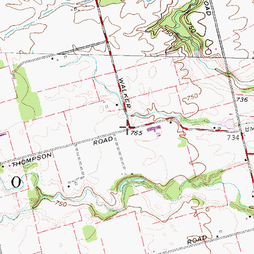 Topographic Map of Walker School (historical), OH