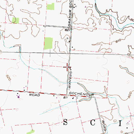 Topographic Map of Gochenour School (historical), OH