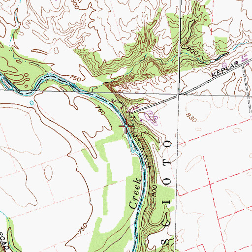 Topographic Map of Keppler Ford, OH