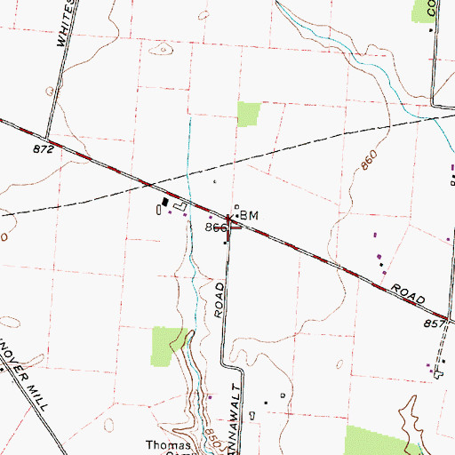 Topographic Map of Thomas School (historical), OH