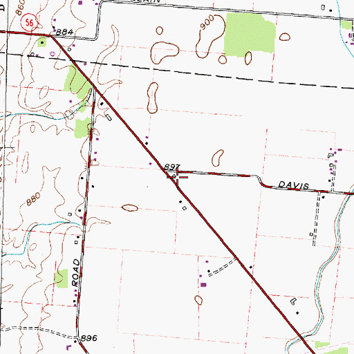 Topographic Map of Robison School (historical), OH