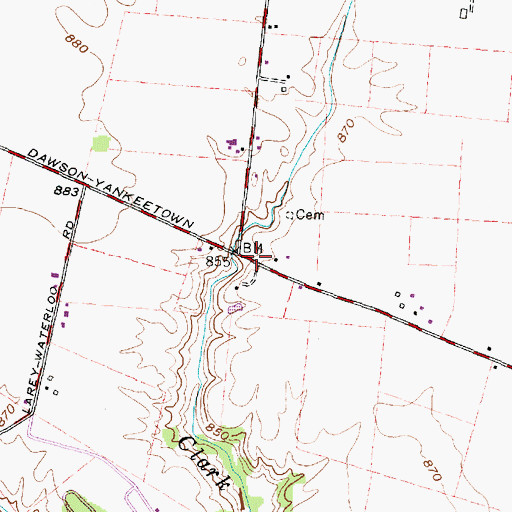 Topographic Map of Larey School (historical), OH
