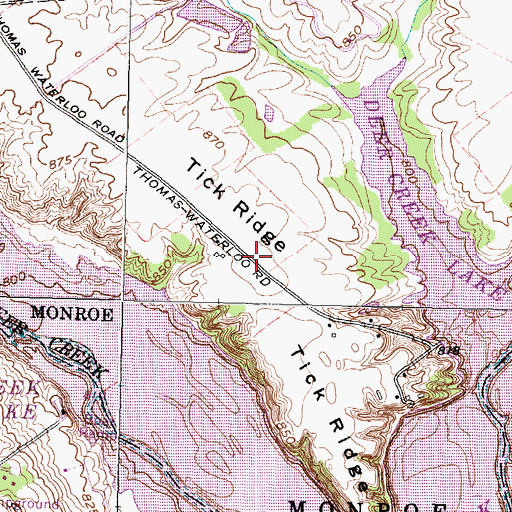Topographic Map of Tick Ridge School (historical), OH