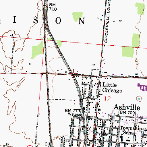 Topographic Map of Griffith (historical), OH