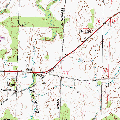 Topographic Map of Liberty School (historical), OH
