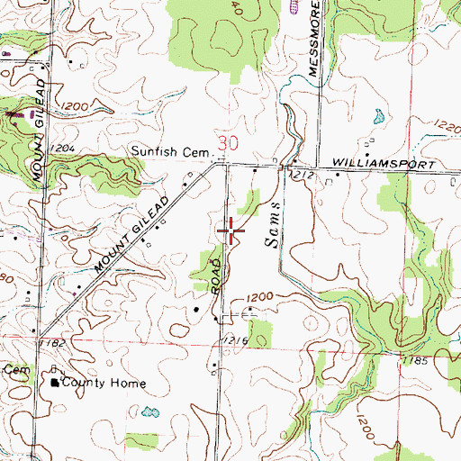 Topographic Map of Sunfish School (historical), OH