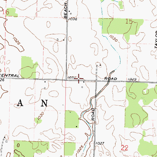 Topographic Map of Beech Grove School (historical), OH