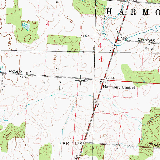 Topographic Map of Blackbird School (historical), OH