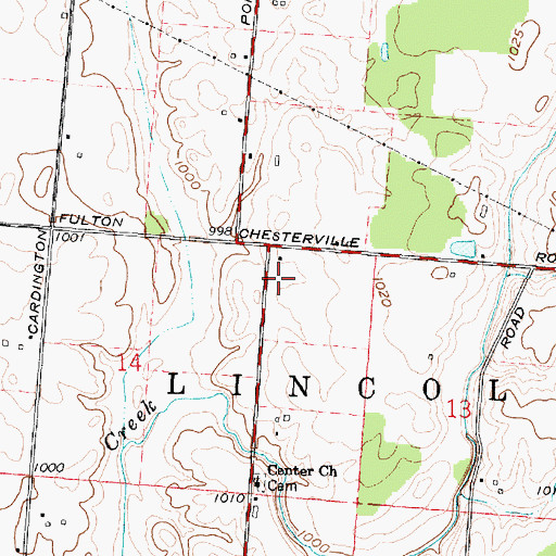 Topographic Map of Center School (historical), OH