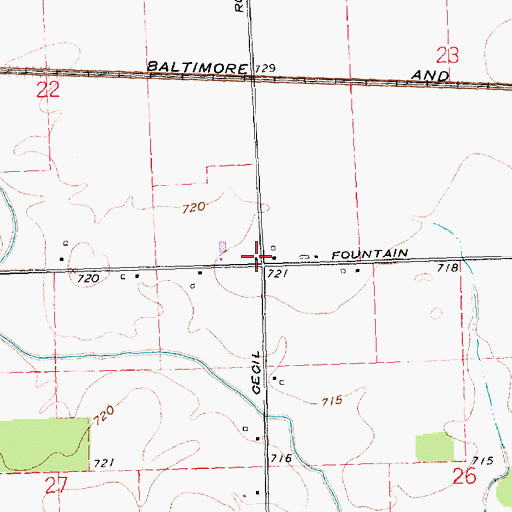 Topographic Map of Shady Corner School (historical), OH