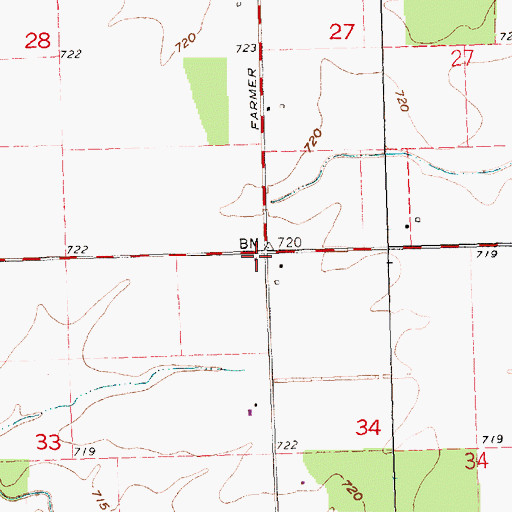 Topographic Map of Spion School (historical), OH
