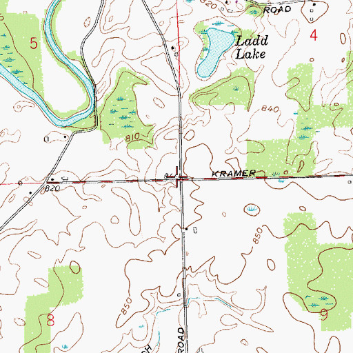 Topographic Map of Clarksville School (historical), OH