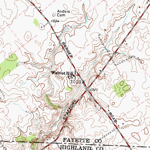 Topographic Map of Olive Chapel School (historical), OH