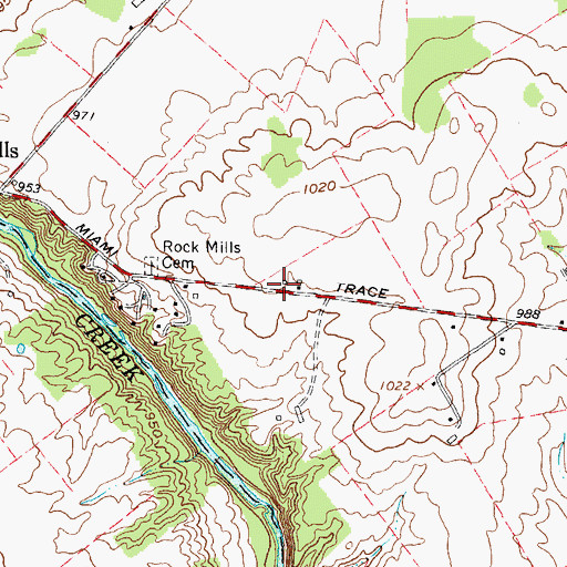 Topographic Map of Rock Mills School (historical), OH