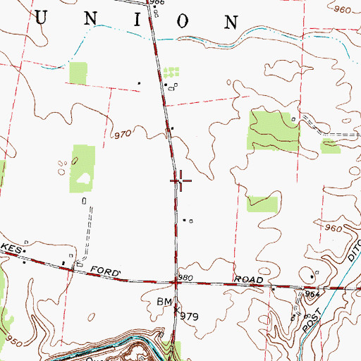 Topographic Map of Sugar Grove School (historical), OH