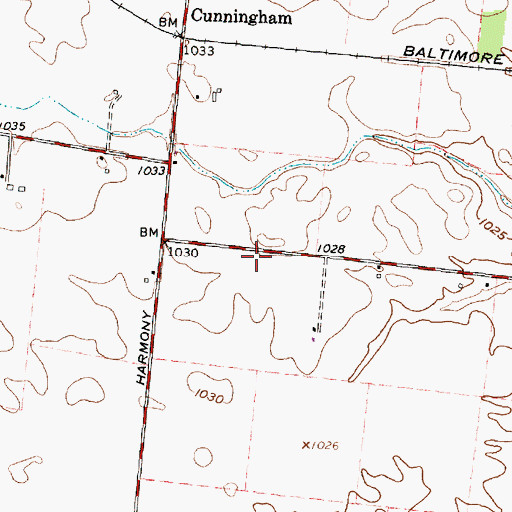 Topographic Map of Belleview School (historical), OH