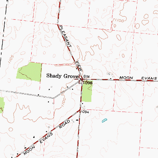 Topographic Map of Shady Grove School (historical), OH