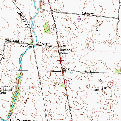 Topographic Map of Walnut Ridge School (historical), OH