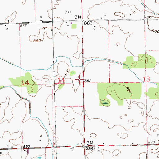Topographic Map of Bradley School (historical), OH