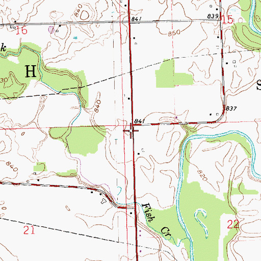Topographic Map of Fish Creek School (historical), OH