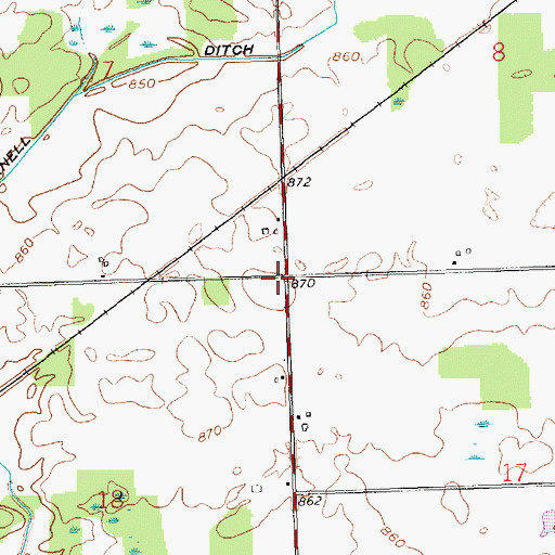 Topographic Map of Bethel Church (historical), OH