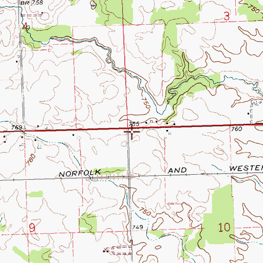 Topographic Map of School Number 4 (historical), OH